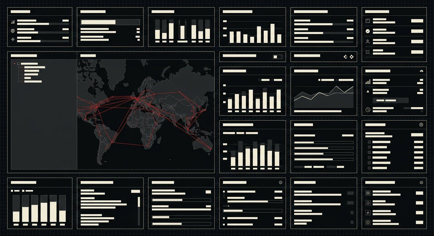 Dashboard view showing indexing metrics and a table of crawled sources